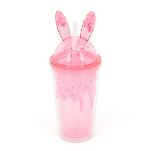[19020] VASO TRENDY 450ML CONEJO ROSA 19020