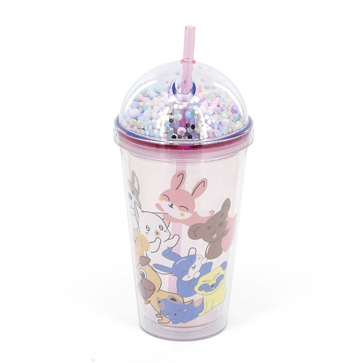 [19022] VASO TRENDY 450ML PANDA ROSA 19022