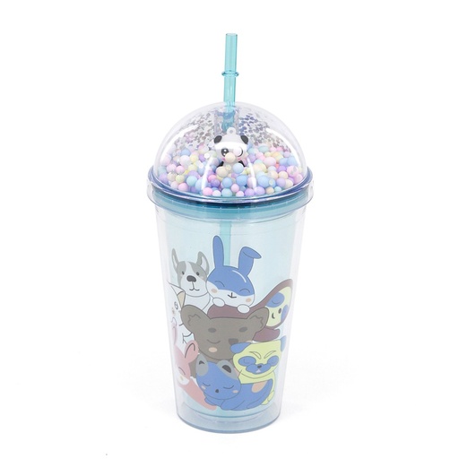 [19022] VASO TRENDY 450ML PANDA CELESTE 19022