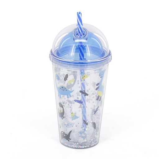 [19026] VASO TRENDY 450ML DINOS CELESTE 19026