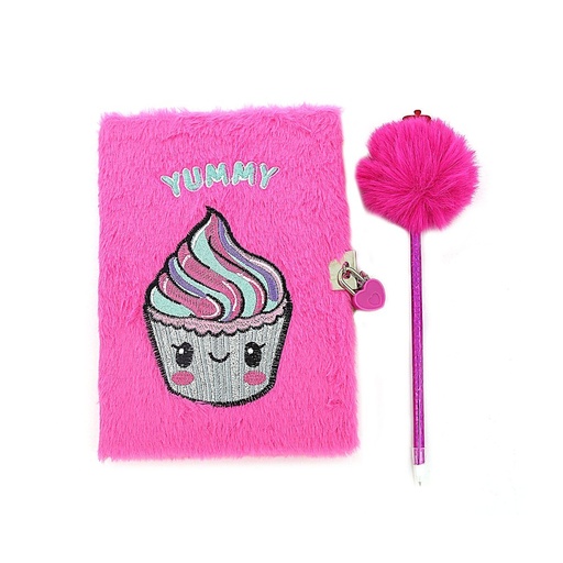 [30662] DIARIO INTIMO TRENDY PELUCHE CUPCAKE FUCSIA