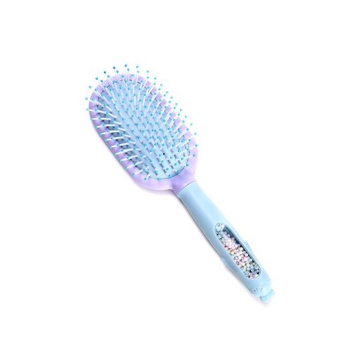 [52995B] CEPILLO TRENDY MANGO DE OSITO LILA CON CELESTE