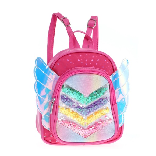 [53782] MOCHILA INFANTIL TRENDY ARCOIRIS CON ALAS FUCSIA