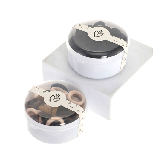 [54023] CAJA COLITAS PARA EL PELO REDONDA NEGRO Y MARRON