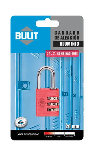 [CDB C3 20 AR] CANDADO BULIT DE ALEACION 20MM 1000 COMBINACIONES