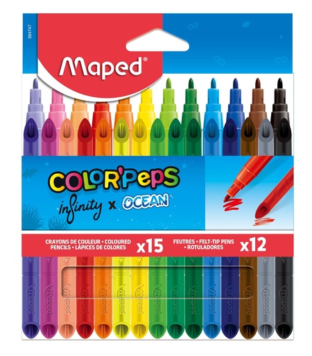 [984747] CRAYONES MAPED COLORPEPS INFINITY X15 + MARCADOR X12
