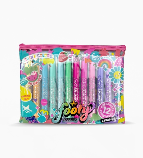 [LIB104] MARCADOR FOOTY PERFUMADO LAVABLE X12