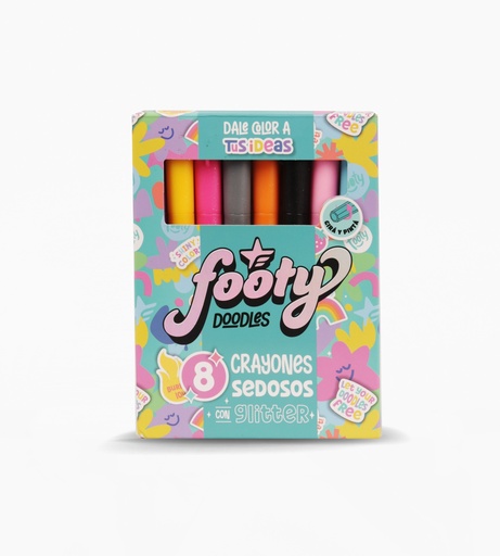 [LIB241] CRAYONES FOOTY SEDOSOS CON GLITTER X8