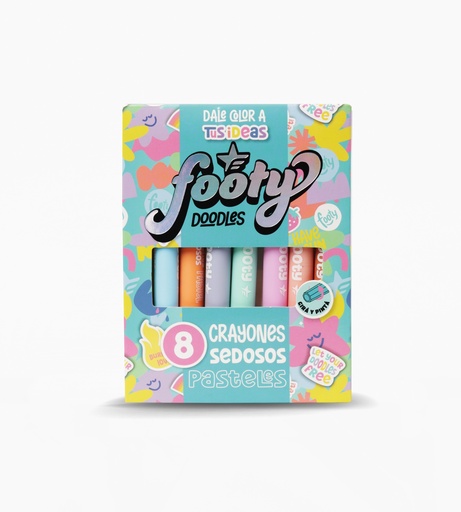 [LIB242] CRAYONES FOOTY SEDOSOS PASTEL X8