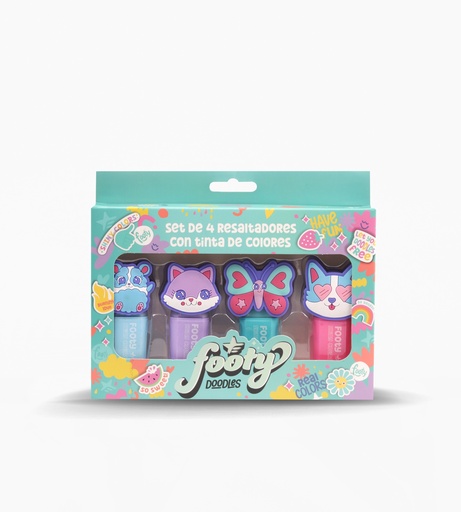 [LIB101] RESALTADOR FOOTY SHINY COLORS MINI X4