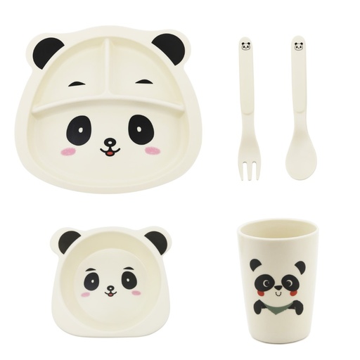 [30423] SET PLATOS TRENDY BAMBOO OSO PANDA