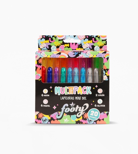 [LIB352] BOLIGRAFO FOOTY MINI GEL MULTIPACK X20