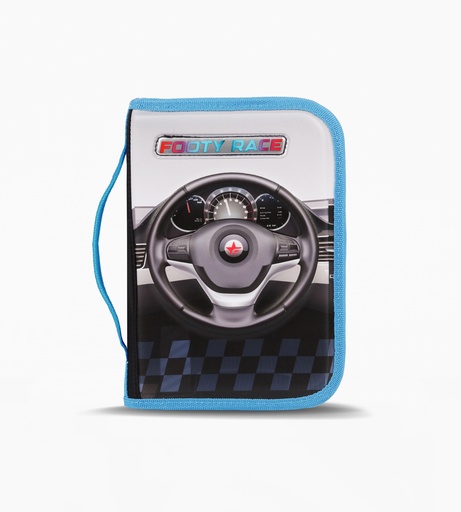 [F264084AZUL] CARTUCHERA FOOTY 2 RIGIDA 1 CIERRE CON INTERIOR DESPLEGABLE AZUL