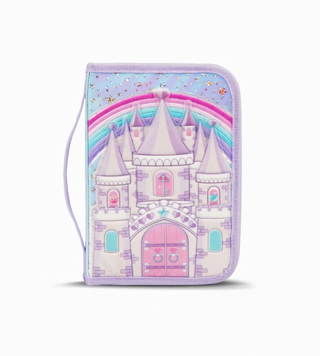 [F263084LILA] CARTUCHERA FOOTY RIGIDA 1 CIERRE CON INTERIOR DESPLEGABLE LILA