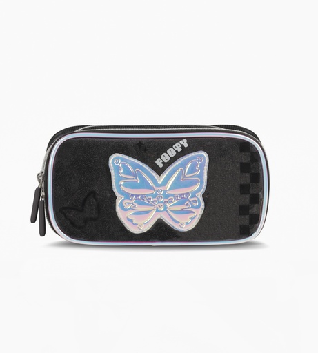 [F263040NEGRO] CARTUCHERA FOOTY 2 CIERRE CON ORGANIZADOR NEGRO