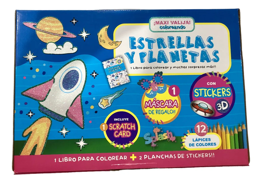 [10002] MAXI VALIJA SPLASH COLOREANDO ESTRELLAS Y PLANETAS