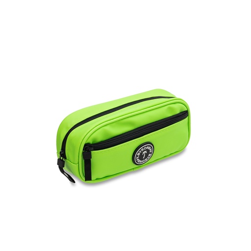 [95-303] CARTUCHERA BYRON RECTANGULAR 2 CIERRES BOLSILLO FRONTAL FLUO