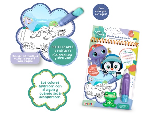 [245] JUEGO KREKER PINTA CON AGUA MISION OCEANO LIMPIO