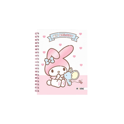 [1205261] CUADERNO MOOVING 16X21 TAPA DURA CON ESPIRAL 80 HOJAS MY MELODY