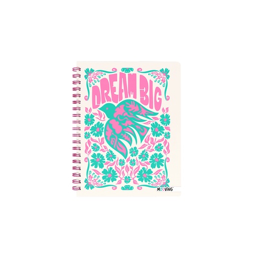 [1205270] CUADERNO MOOVING 16X21 TAPA DURA CON ESPIRAL 80 HOJAS MYSTIC