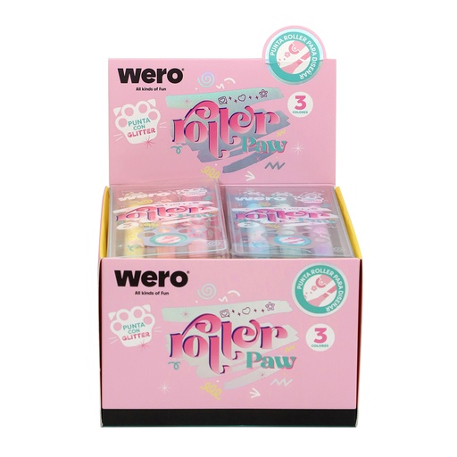 [WE4347] RESALTADOR WERO DOBLE PUNTA GLITTER + SELLO PAW