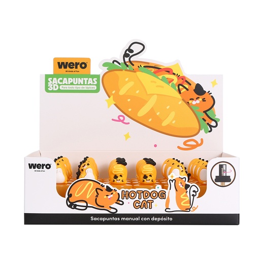 [WE4260] SACAPUNTAS WERO X1 HOTDOG CAT