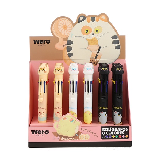 [WE4276] BOLIGRAFO WERO OCHO COLORES X1 PUFFY CATS