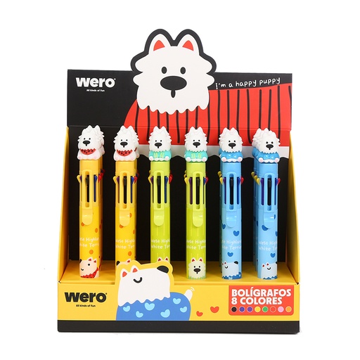 [WE4275] BOLIGRAFO WERO OCHO COLORES X1 TERRIERS