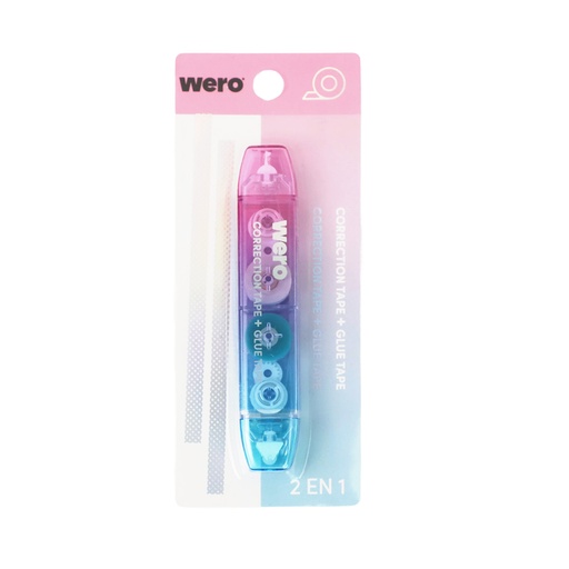 [WE4375] CORRECTOR WERO CINTA 2 EN 1 ADHESIVO DOBLE FAZ