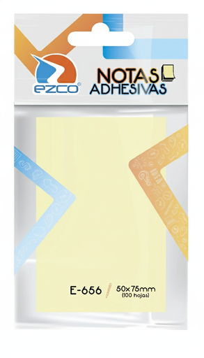 [980656] NOTAS ADHESIVAS EZCO 50X75 X 100 HOJAS AMARILLAS E-656