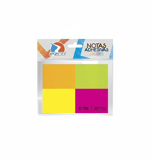 [980701] NOTAS ADHESIVAS EZCO 38X50 X 200 HOJAS NEON E-701