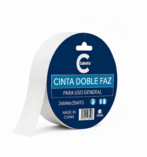 [1384] CINTA CABLE FIX DOBLE FAZ 24MMX25MTS