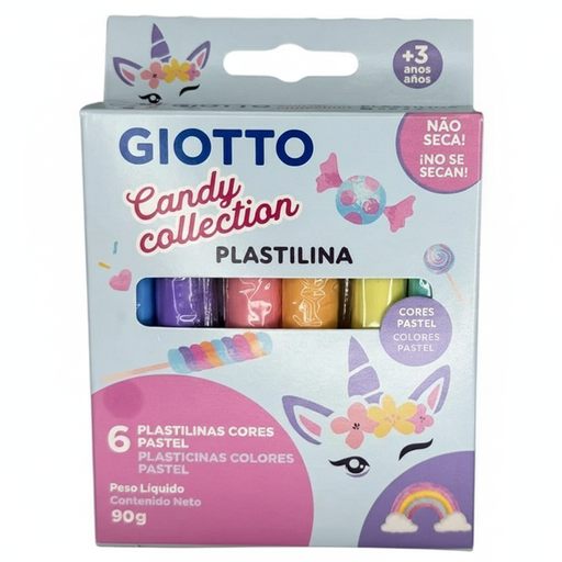 [300011EX] PLASTILINA GIOTTO X6 PASTEL CANDY COLLECTION