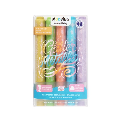 [3051605] RESALTADOR MOOVING METALICOS GLITTER X5