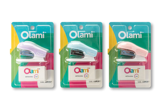 [ABR357] ABROCHADORA OLAMI PASTEL 24/6 + BROCHES