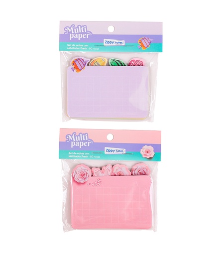 [ZN-32] NOTAS ADHESIVAS CON SEÑALADOR MP 80HOJAS FRESH