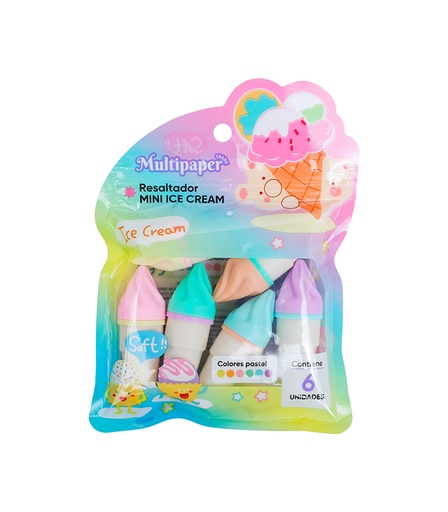 [26-R02] RESALTADOR MINI MP ICE CREAM PASTEL X6