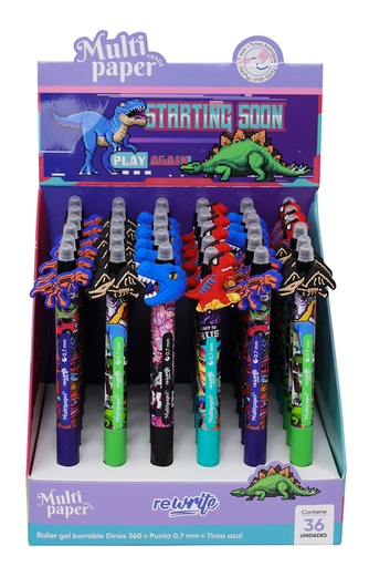 [26-82] BOLIGRAFO MP ROLLER GEL BORRABLE REWRITE DINO X1