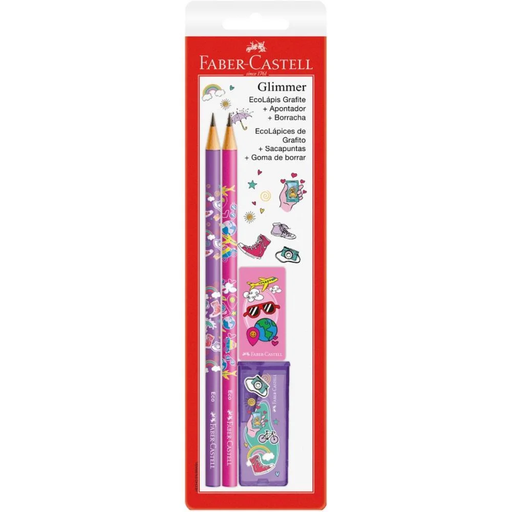 [370522] LAPIZ GRAFITO FABER X2+SACAPUNTAS+GOMA VIAJE
