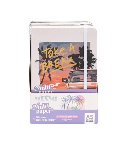[26-37] LIBRETA MP TAPA DURA A5 GOLDEN HOUR 96 HOJAS