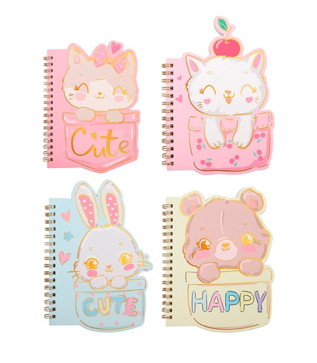[26-64] CUADERNO MP CON ESPIRAL KAWAII 10.5X14.5 60HOJAS
