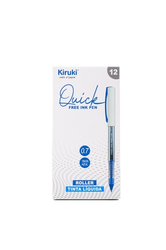 [200001] BOLIGRAFO KIRUKI ROLLER QUICK 0.7 AZUL  X12