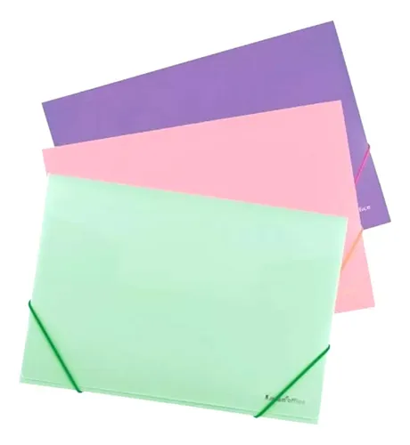[P02FP4] CARPETA LAMA 3 SOLAPAS OPACA OFICIO PASTEL