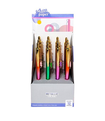 [26-116] BOLIGRAFO MP METALICO RETRACTIL RAYO X12