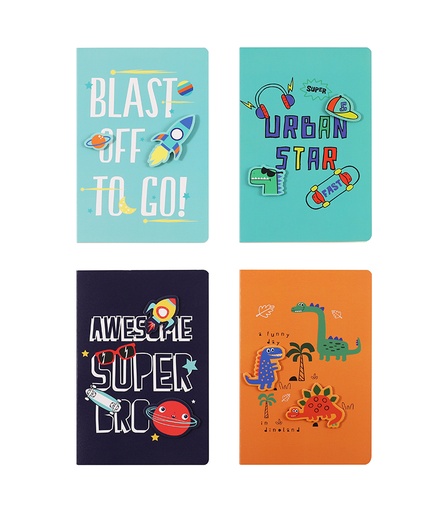 [26-51] CUADERNO MP TAPA FLEXIBLE 3D DINOS 20.5X13.5 X32 HOJAS RAYADAS