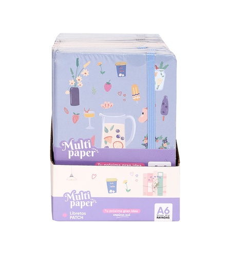 [26-28] LIBRETA MP TAPA DURA A6 PATCH X96 HOJAS RAYADAS