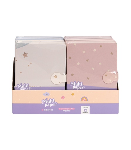 [26-47] LIBRETA MP TAPA DURA A5 CON CIERRE IMANTADO MAGIC SKY X128