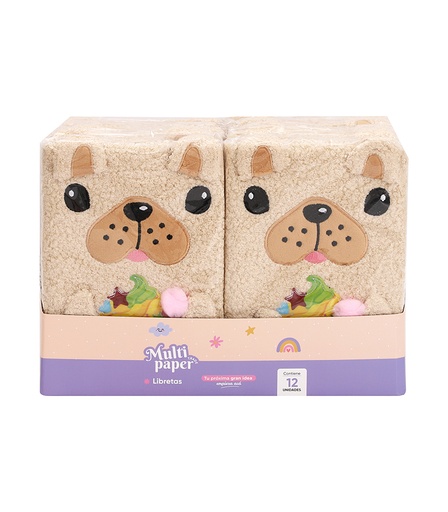 [26-73] LIBRETA MP A5 3D PLUSH BEAR X96 HOJAS RAYADAS