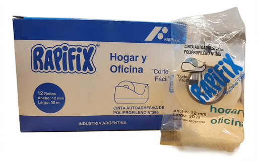 [71200030] CINTA RAPIFIX AUTOADHESIVA 12X30 TRANSPARENTE