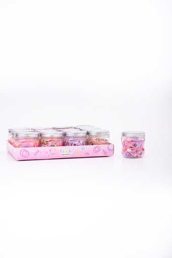 [200019] POTE COLITAS KIRUKI PARA EL PELO DE GOMA CHICAS X22 PASTEL